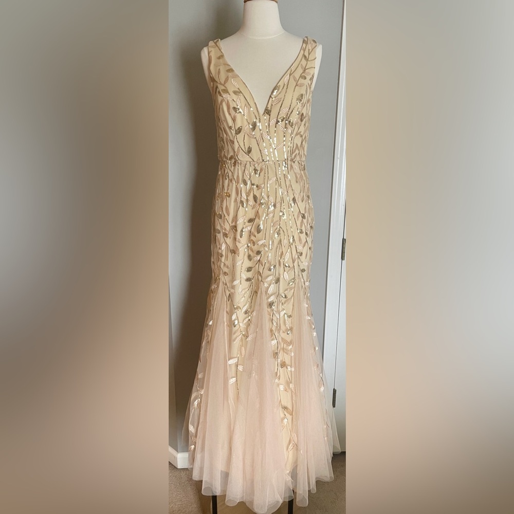 Ever Pretty Gold Sequined, Sleeveless Maxi Dress